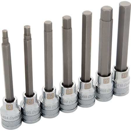 DYNAMIC Tools 3/8" Drive 7 Piece Metric, Long Hex Socket Set, 4mm - 10mm D010017